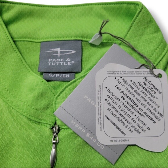 New Page & Tuttle Top Size Small S Mock Neck Quarter Zip Short Sleeve Golf Shirt - Picture 4 of 4